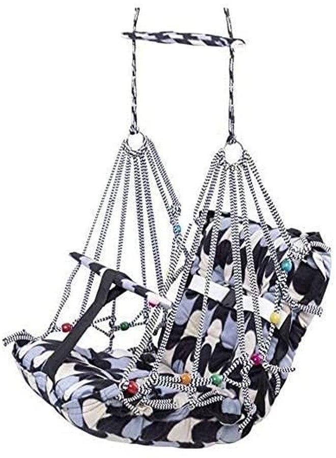 مورال أرجوحة قطنية للأطفال من عمر سنة إلى 6 سنوات، قابلة للطي والغسل، مزودة بحزام أمان - أرجوحة منزلية/حديقة للأطفال (أرجوحة أطفال) - Image 4